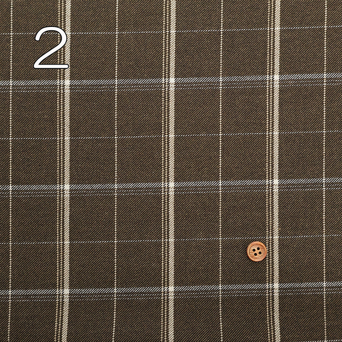 Bishu Sustainable T/R Argan Check Fabric - nomura tailor