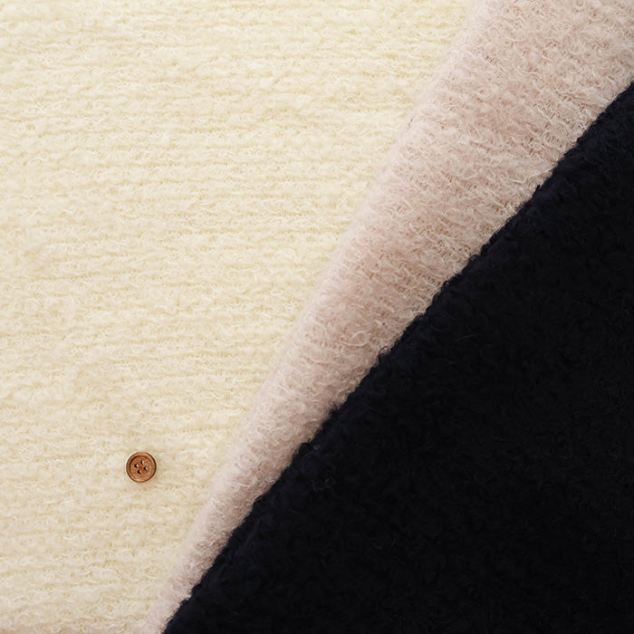 Slub Loop Inlay Fabric - Plain - nomura tailor