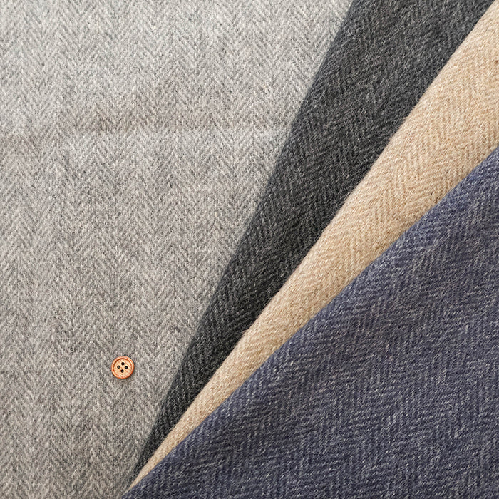 Wool × Linen Herringbone Beaver Fabric - nomura tailor