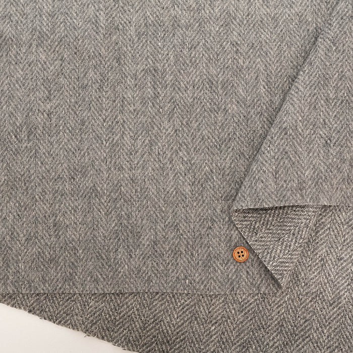 Wool × Linen Herringbone Beaver Fabric - nomura tailor
