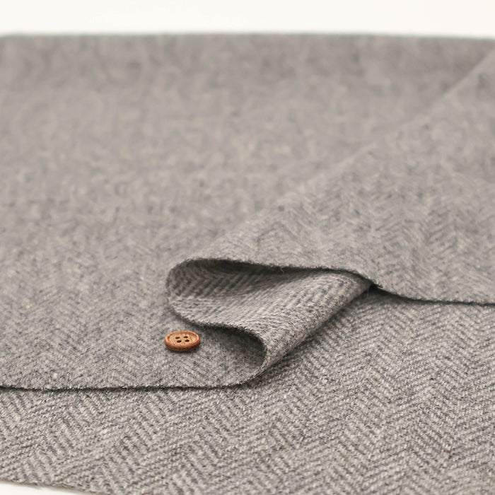Wool × Linen Herringbone Beaver Fabric - nomura tailor