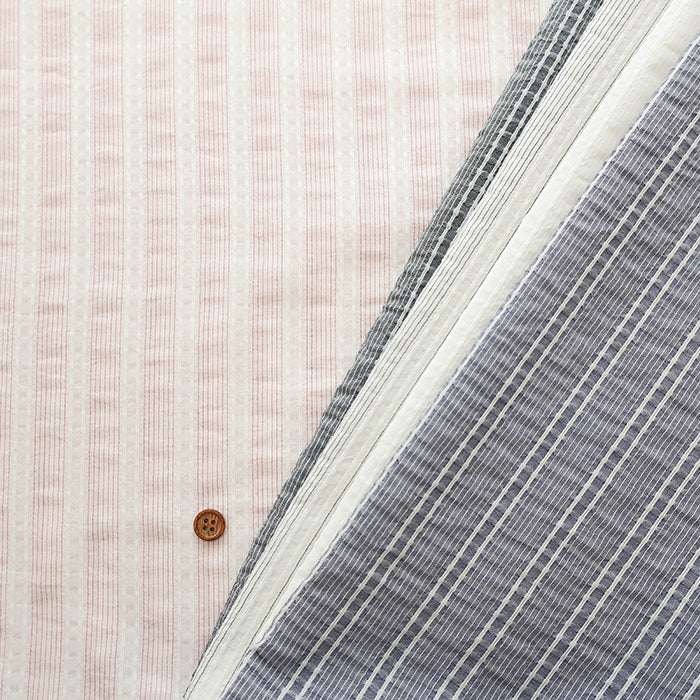 Silk-blend Washer Fabric - Striped - nomura tailor