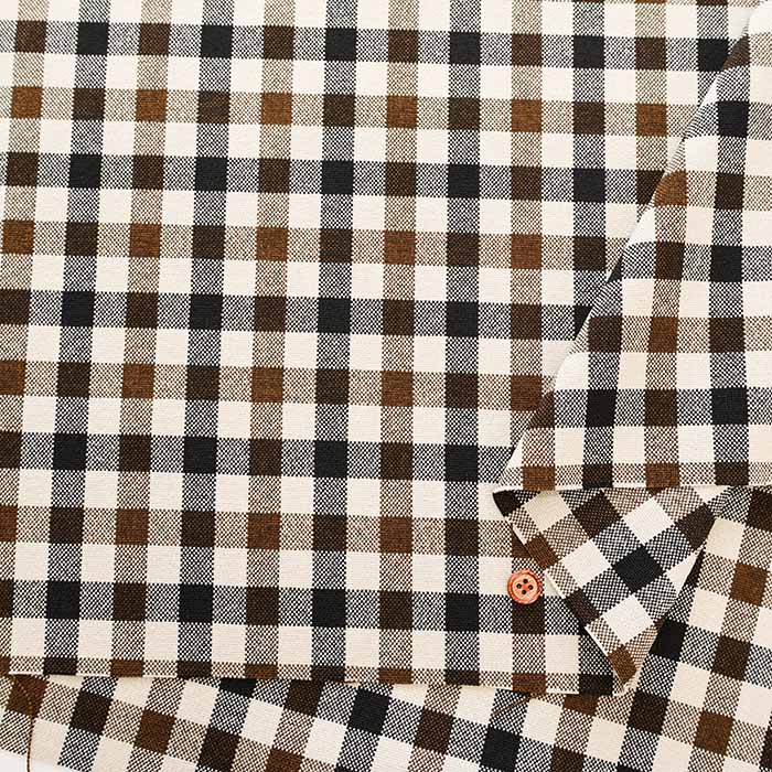 Polyester Wool-Like Fabric - Block Check - nomura tailor