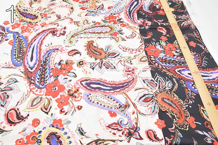 Made in Italy - Polyester Printed Fabric - Paisley Border Pattern - nomura tailor