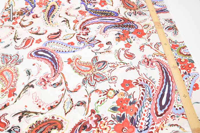 Made in Italy - Polyester Printed Fabric - Paisley Border Pattern - nomura tailor