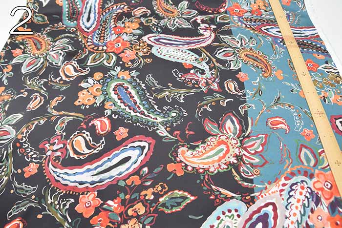 Made in Italy - Polyester Printed Fabric - Paisley Border Pattern - nomura tailor