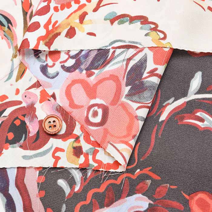 Made in Italy - Polyester Printed Fabric - Paisley Border Pattern - nomura tailor