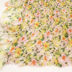 Made in India Polyester Shirring Fabric - Flower - nomura tailor