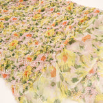 Made in India Polyester Shirring Fabric - Flower - nomura tailor