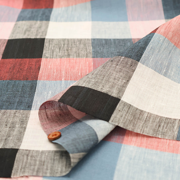 Linen Yarn-Dyed Check Fabric - nomura tailor