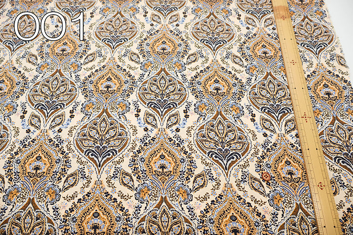 Made in Italy Polyester Inkjet Print Satin Print Fabric Paisley- Flower - nomura tailor