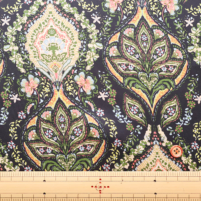 Made in Italy Polyester Inkjet Print Satin Print Fabric Paisley- Flower - nomura tailor