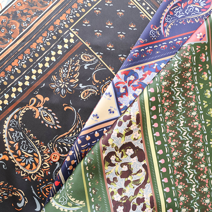 Made in Italy Polyester Inkjet Print Satin Print Fabric - Paisley - nomura tailor