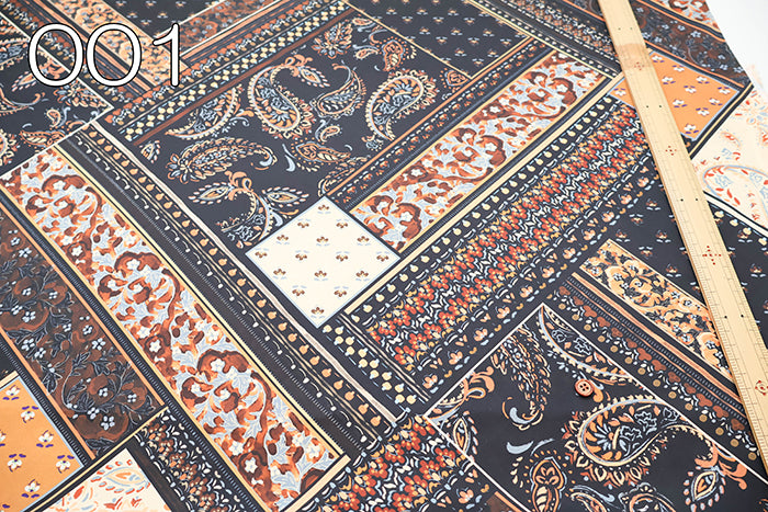 Made in Italy Polyester Inkjet Print Satin Print Fabric - Paisley - nomura tailor