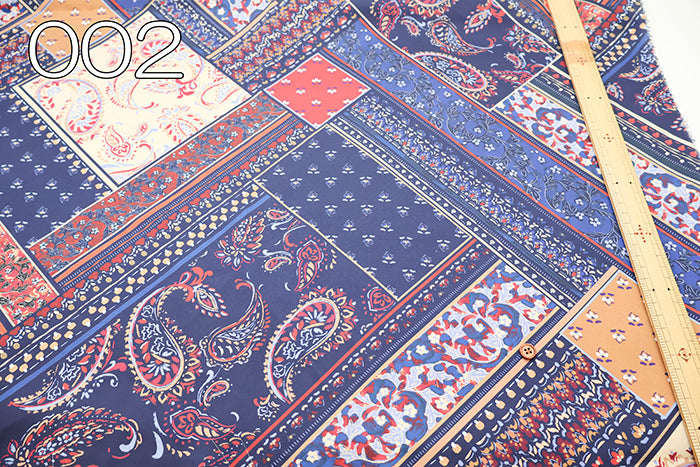 Made in Italy Polyester Inkjet Print Satin Print Fabric - Paisley - nomura tailor