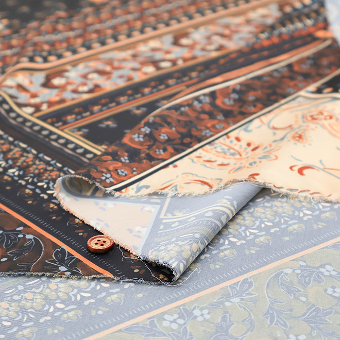 Made in Italy Polyester Inkjet Print Satin Print Fabric - Paisley - nomura tailor
