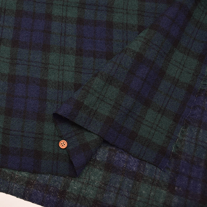 Tumbler Washer Finish 2/48 Wool Gauze Fabric - Check Pattern - nomura tailor