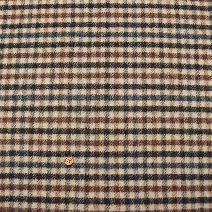 Wool Reversible Check Fabric - nomura tailor