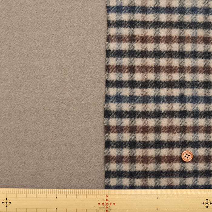 Wool Reversible Check Fabric - nomura tailor