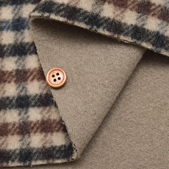 Wool Reversible Check Fabric - nomura tailor