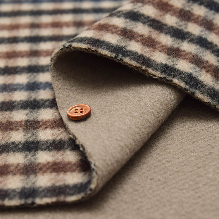 Wool Reversible Check Fabric - nomura tailor