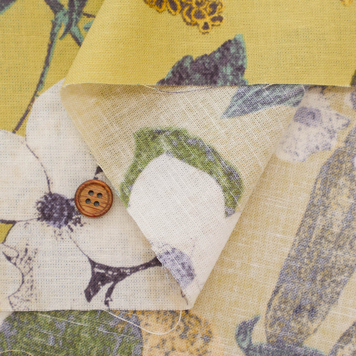 C/L Muslin Print Fabric- Botanical Flower - nomura tailor