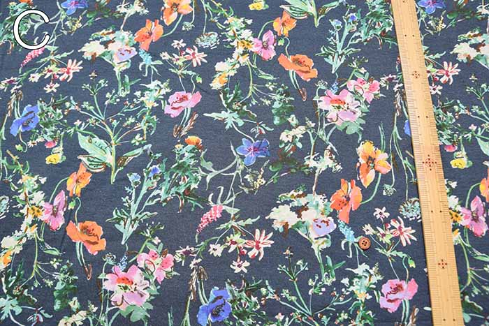 Cotton 30/1 SZ Jersey Digital Print Fabric - Botanical - nomura tailor
