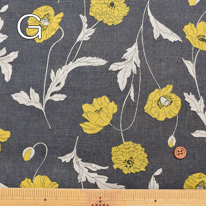 Linen sheeting printed fabric Flower - nomura tailor