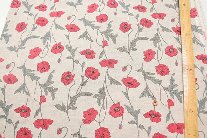 Linen sheeting printed fabric Flower - nomura tailor