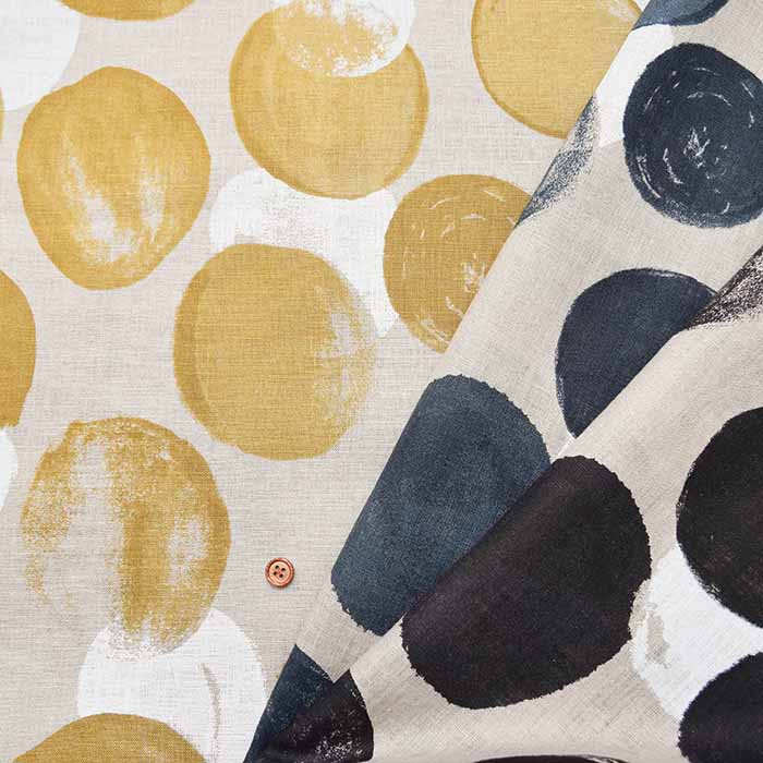 Linen muslin Printed Fabric - Dot - nomura tailor