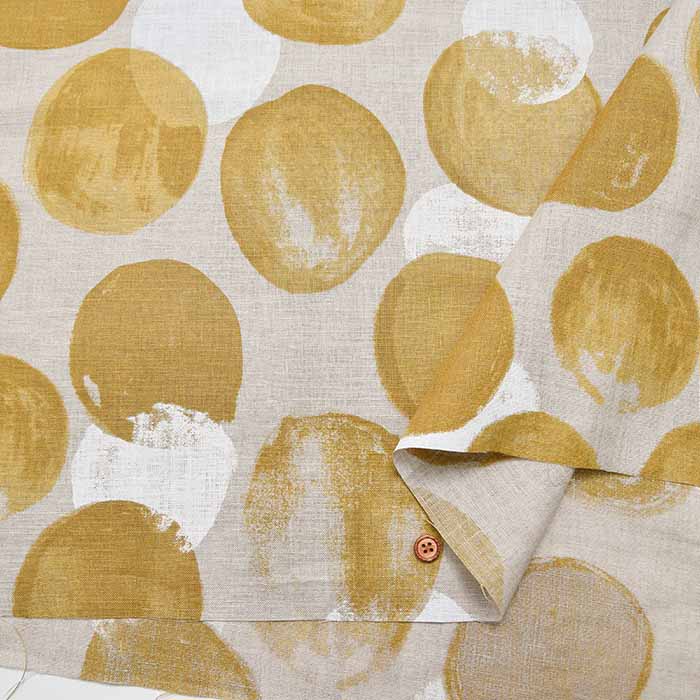 Linen muslin Printed Fabric - Dot - nomura tailor