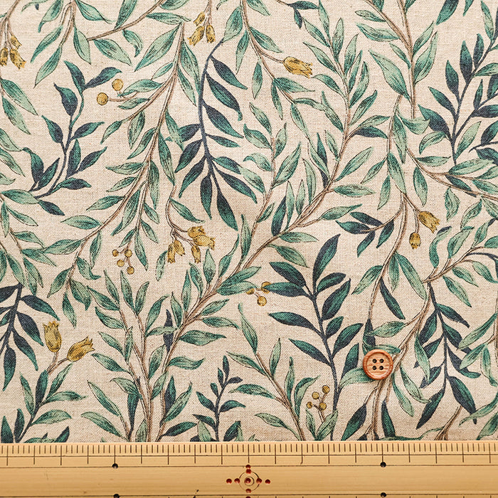 Half Linen Muslin Print Fabric - Flower - nomura tailor