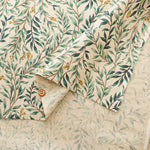 Half Linen Muslin Print Fabric - Flower - nomura tailor