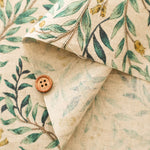 Half Linen Muslin Print Fabric - Flower - nomura tailor