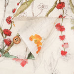 Linen Muslin printed Fabric - Botanical Flower - nomura tailor