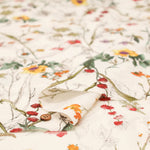 Linen Muslin printed Fabric - Botanical Flower - nomura tailor
