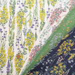 Half-Linen Muslin Print Fabric - Flower - nomura tailor