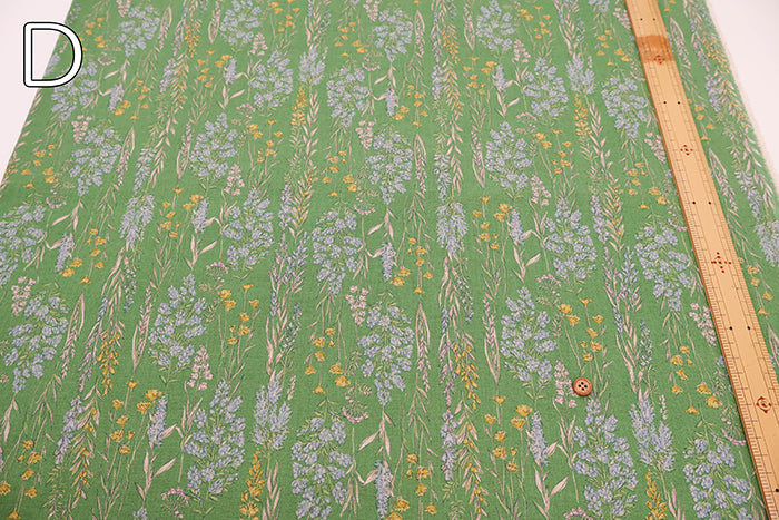 Half-Linen Muslin Print Fabric - Flower - nomura tailor
