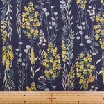 Half-Linen Muslin Print Fabric - Flower - nomura tailor