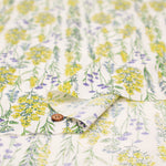 Half-Linen Muslin Print Fabric - Flower - nomura tailor