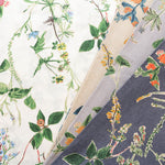 Half-Linen Muslin Print Fabric - Botanical Flower - nomura tailor