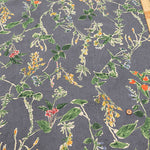 Half-Linen Muslin Print Fabric - Botanical Flower - nomura tailor