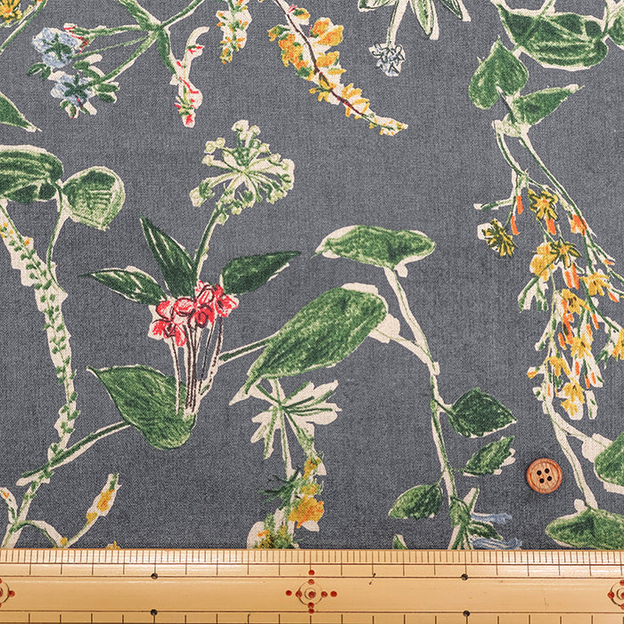 Half-Linen Muslin Print Fabric - Botanical Flower - nomura tailor
