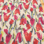 Half-Linen Muslin Print Fabric - Motif Flower - nomura tailor