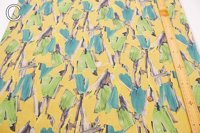 Half-Linen Muslin Print Fabric - Motif Flower - nomura tailor