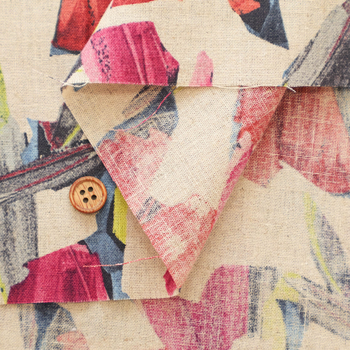 Half-Linen Muslin Print Fabric - Motif Flower - nomura tailor