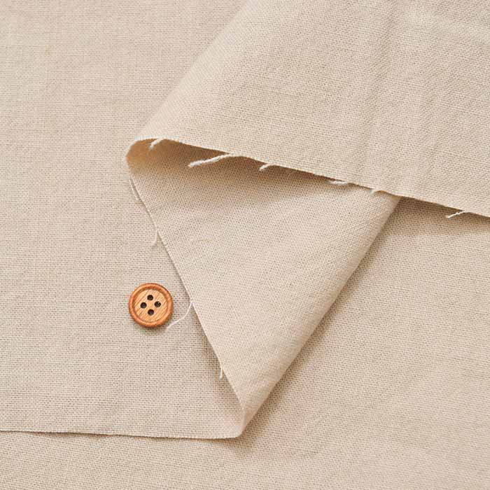 Olive Oil-Processed, Kamasome Dyed Half-Linen Canvas Fabric - Solid - nomura tailor