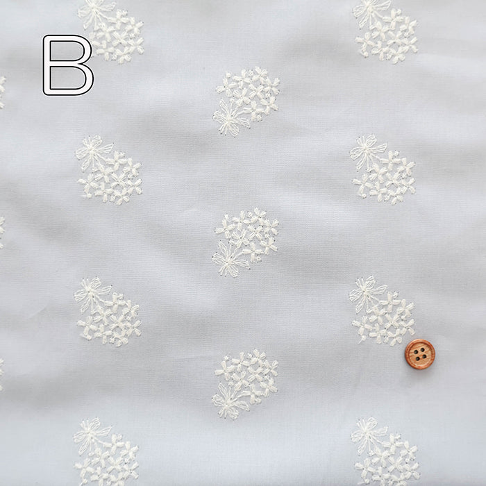 Cotton Broadcloth Lace Fabric - Flower Bouquet - nomura tailor