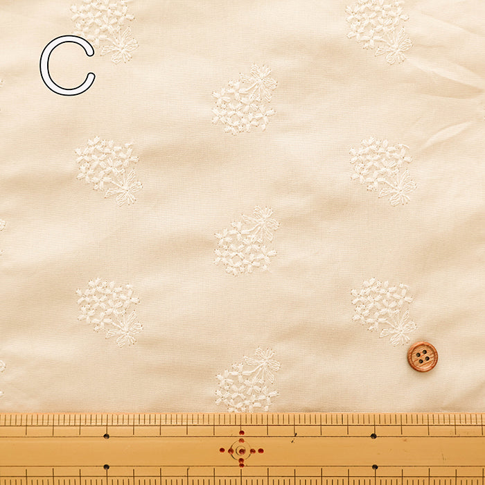Cotton Broadcloth Lace Fabric - Flower Bouquet - nomura tailor