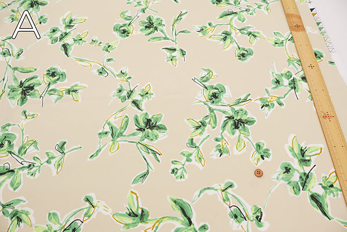Polyester Antique Dechine Printed Fabric - Flower - nomura tailor